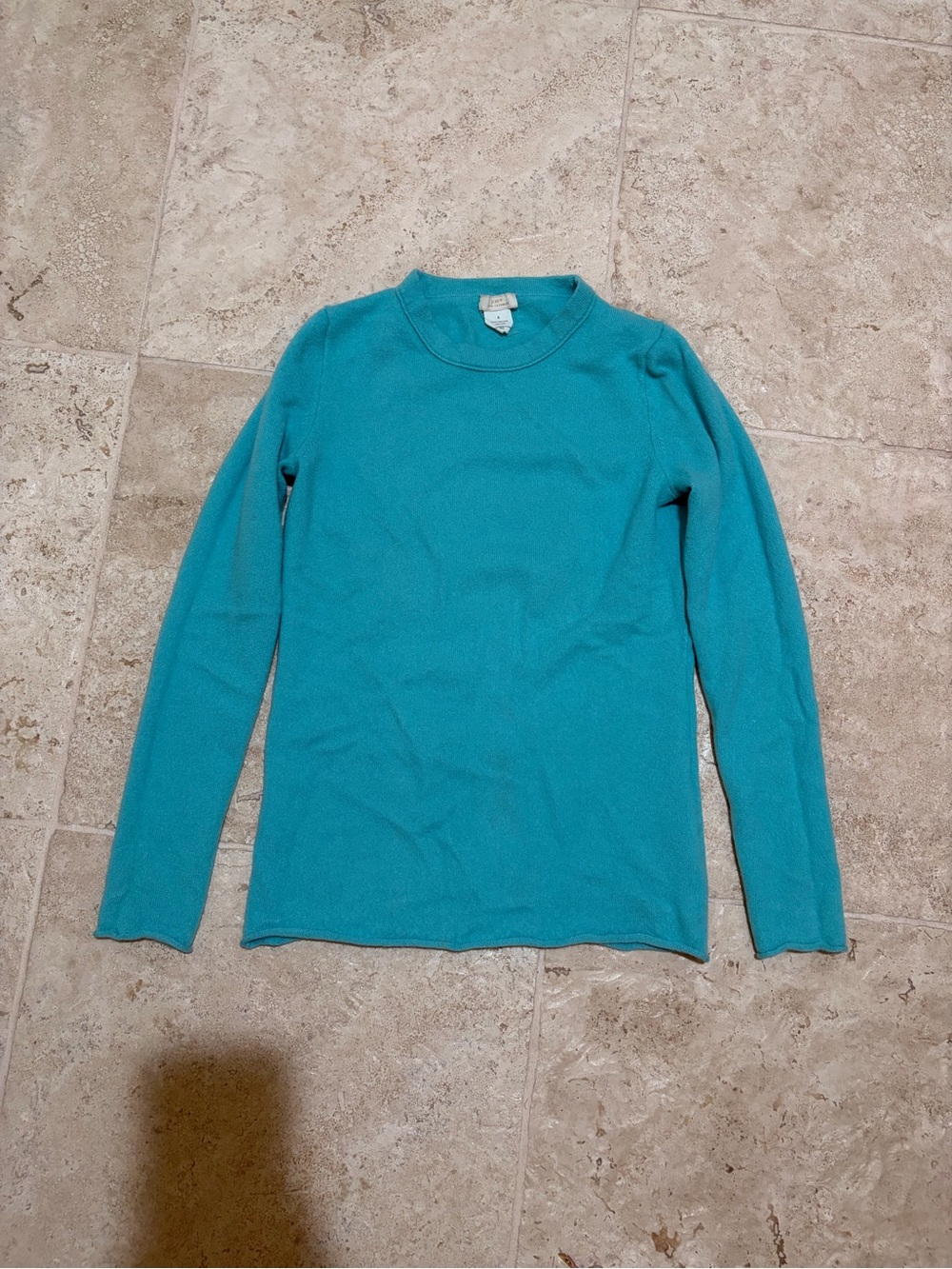 J.Crew 100% Cashmere Turquoise Crew Sweater